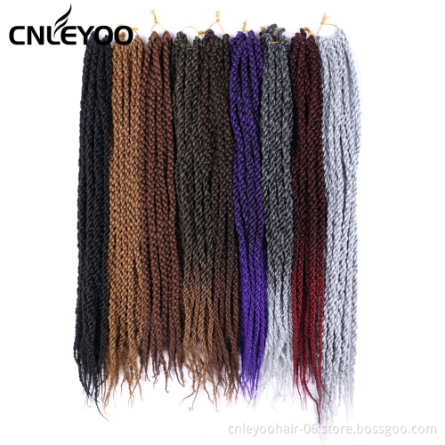 18 Inch 3D Cubic Twist Crochet Hair Mixed Grey 4S Pre-twisted Crochet Braiding Hair Extension For Women
